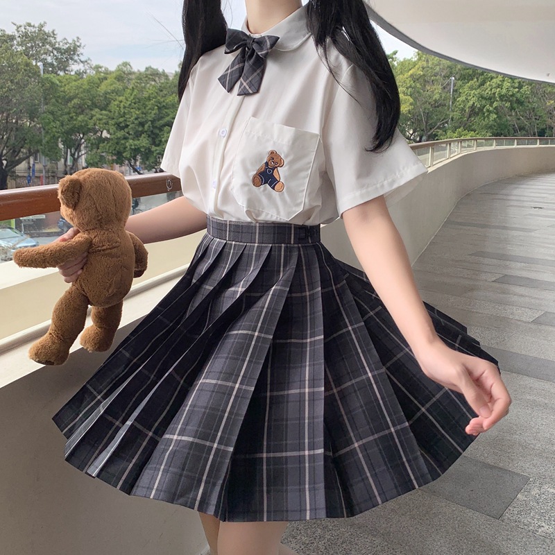 学生短袖衬衫格裙jk制服伪娘套装日系软妹女装大佬变装学院风校服