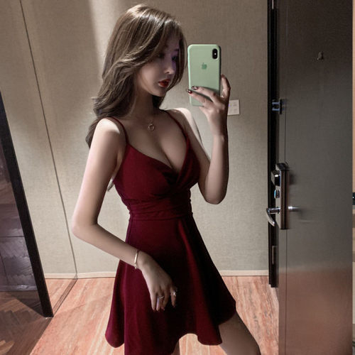 性感大码女装大佬吊带伪娘连衣裙夏季字裙子修身男娘cd变装裙子男