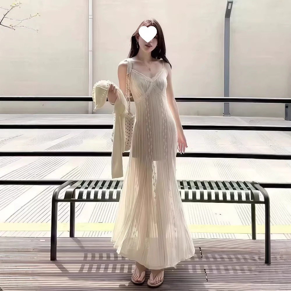 法式纯欲伪娘cd变装吊带连衣裙性感修身女装大佬气质ts变装长裙子