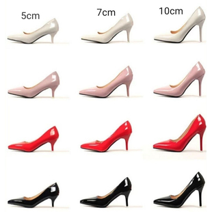 超大码尖头漆皮伪娘高跟鞋浅口女装大佬单鞋男士用品cd变装演出鞋