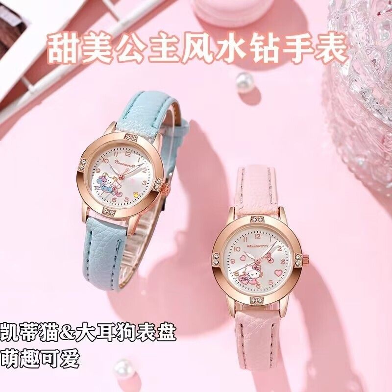 手表女小学生韩版简约可爱初中少女儿童指针式夜光糖果色石英表