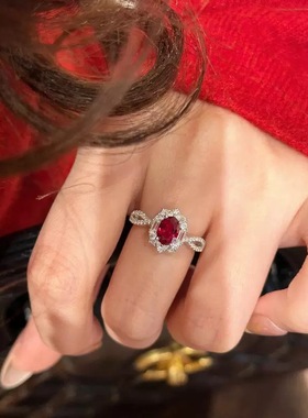 复古宫廷风奢华鸽血红宝石戒指