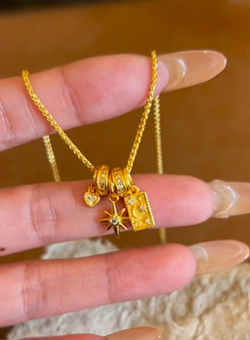 vintager中古太阳花吊坠项链