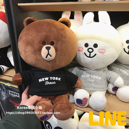 韩国正品linefriends纽约布朗熊