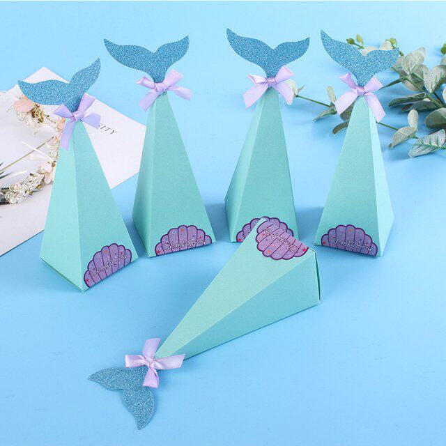 little mermaid gift boxes 10pcs candy box kids favor case bl