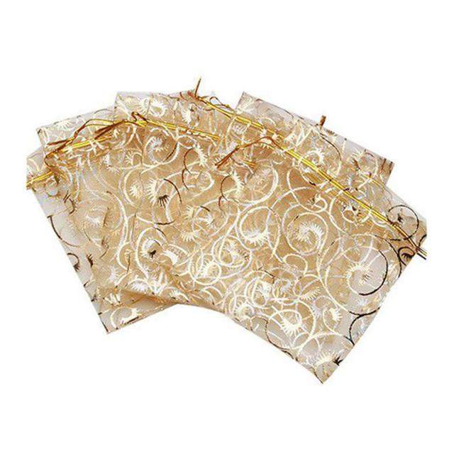 100pcs 9x12cm wedding organza bags christmas gift pouches ba