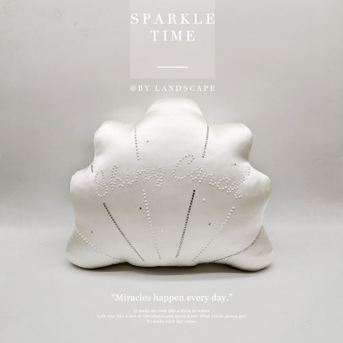 珍珠贝壳双钻腰枕含芯