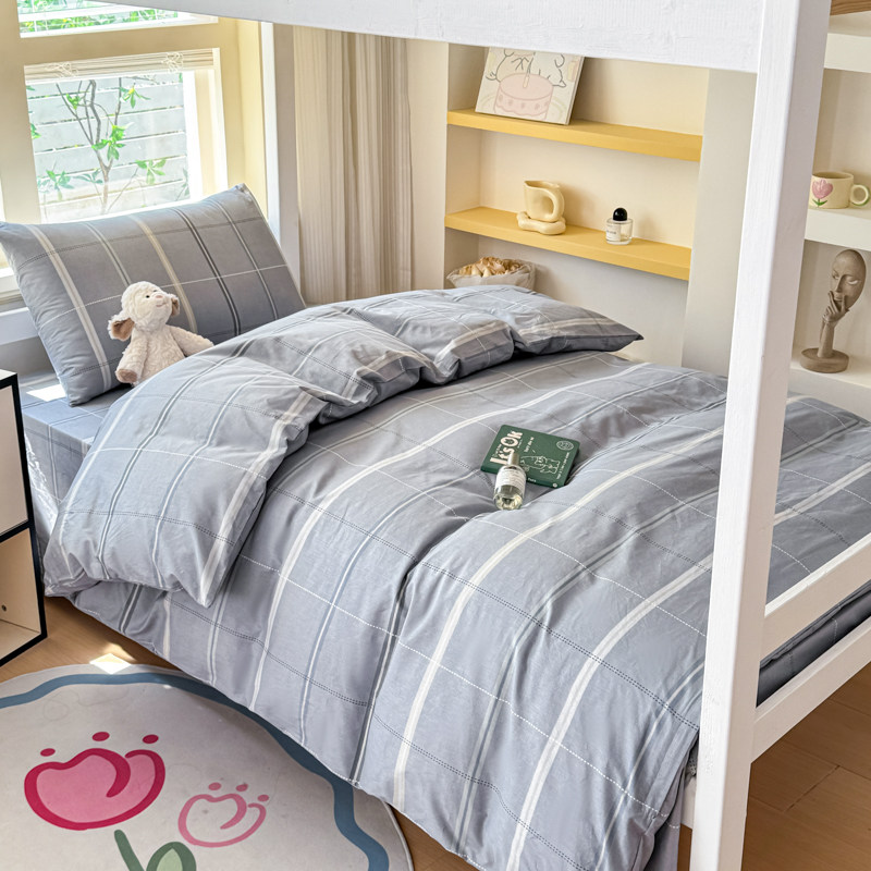 纯棉学生三件套宿舍上下铺纯棉格子单被套床单纯棉被套床笠床单,床上用品,学生床品套件,淘宝优惠券,粉丝福利购,淘宝优惠卷