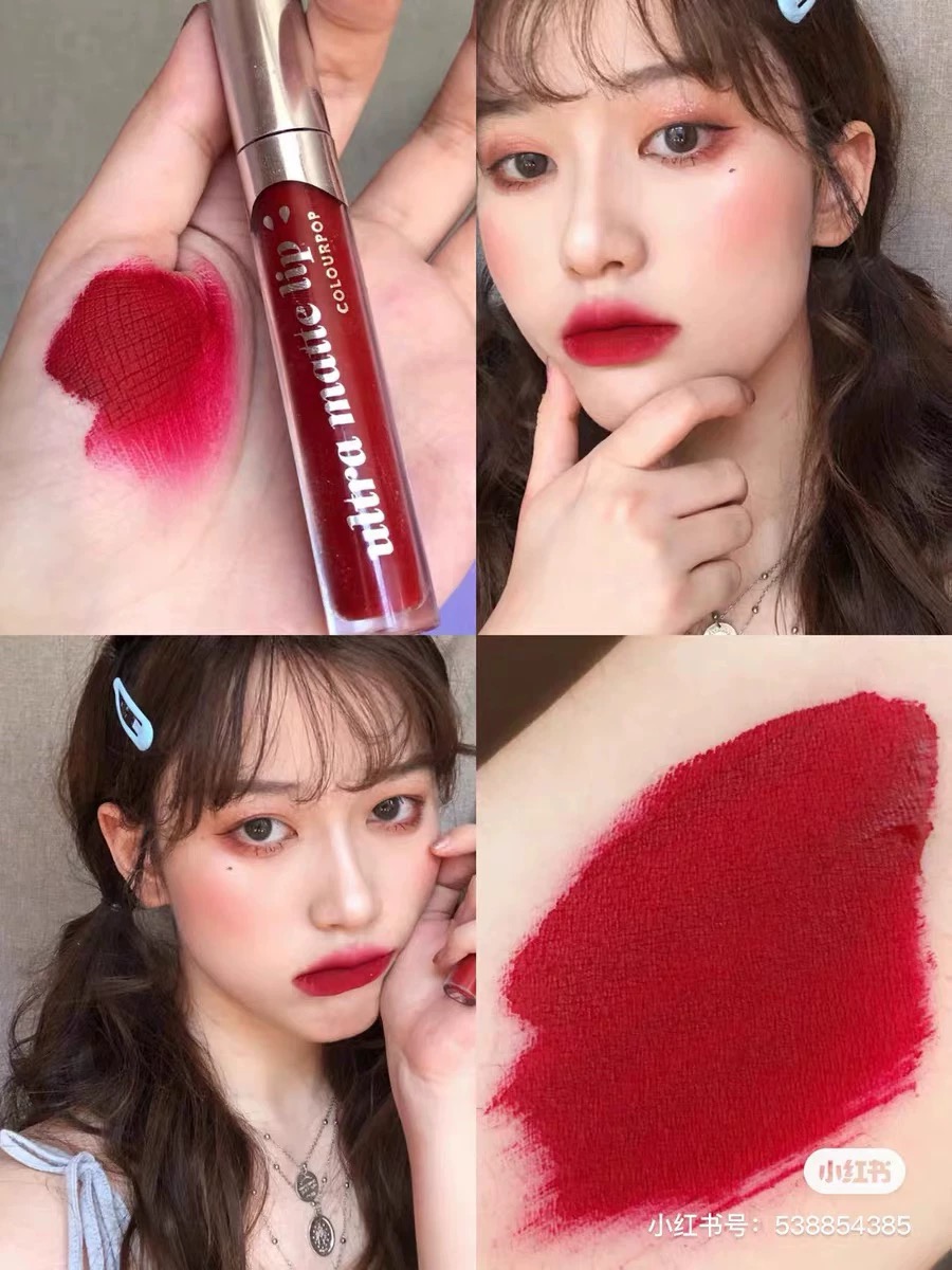colourpop哑光唇釉colorpop卡拉泡泡starling小辣椒正红色arriba