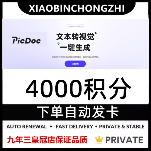 PicDoc - 文本一键生成图表会员4000积分卡卷
