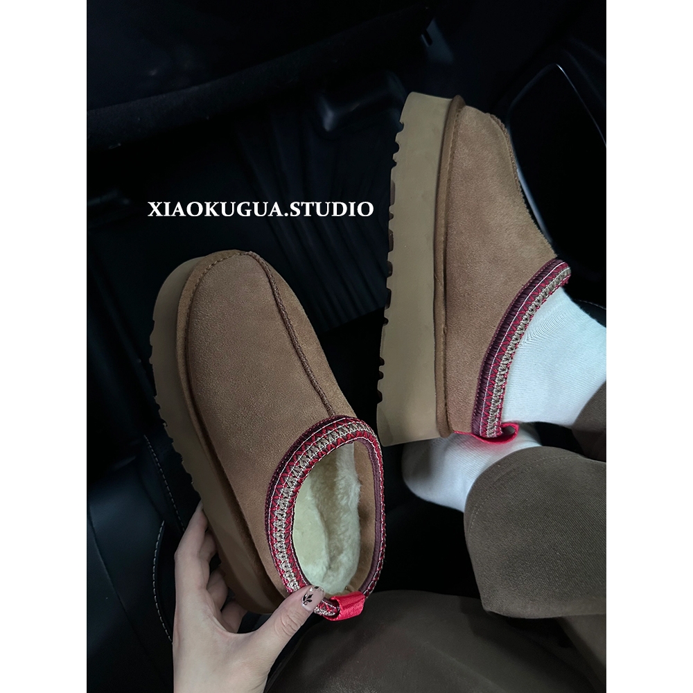 UGGΚE毛毛拖鞋女2025新款冬季防滑外穿包头半拖皮毛一体保暖厚