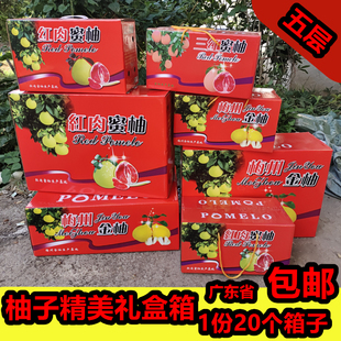 空纸箱】节日送礼 梅州金柚 白肉 红肉蜜柚三红蜜柚专用 柚子礼盒