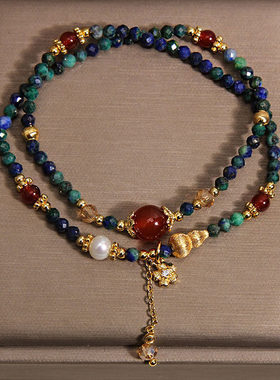 新中式红玛瑙手链女轻奢小众高级感凤凰松石叠戴手串精致百搭手饰