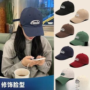 emis帽子女新款高版本棒球帽韩国ins潮牌绿色软顶显脸小鸭舌包邮