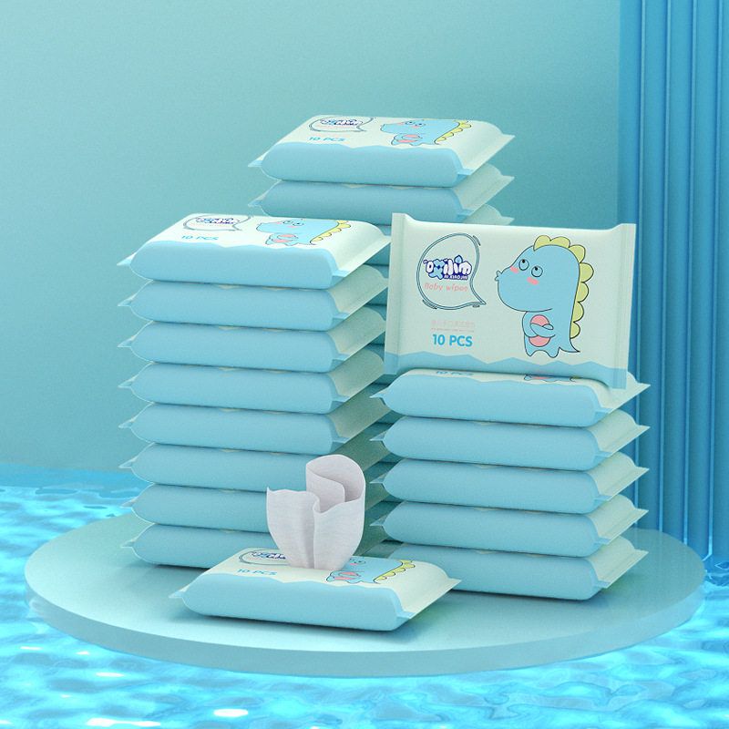 10片装宝宝湿纸巾婴幼儿湿巾十抽一次性湿巾纸巾夜市母婴低价货源