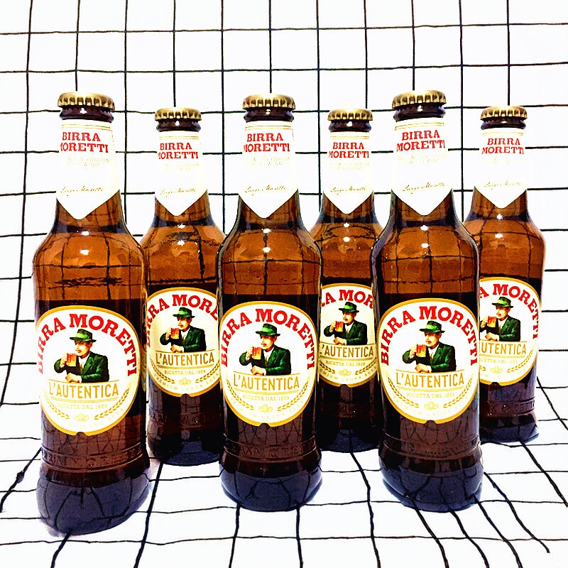 （厂家官方正品）意大利原装进口Morett 莫奈迪全麦拉格啤酒330ml