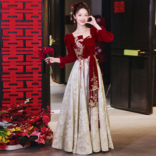 简约气质高级感新娘结婚订婚礼服 显瘦法式 大码 敬酒服胖mm2025新款