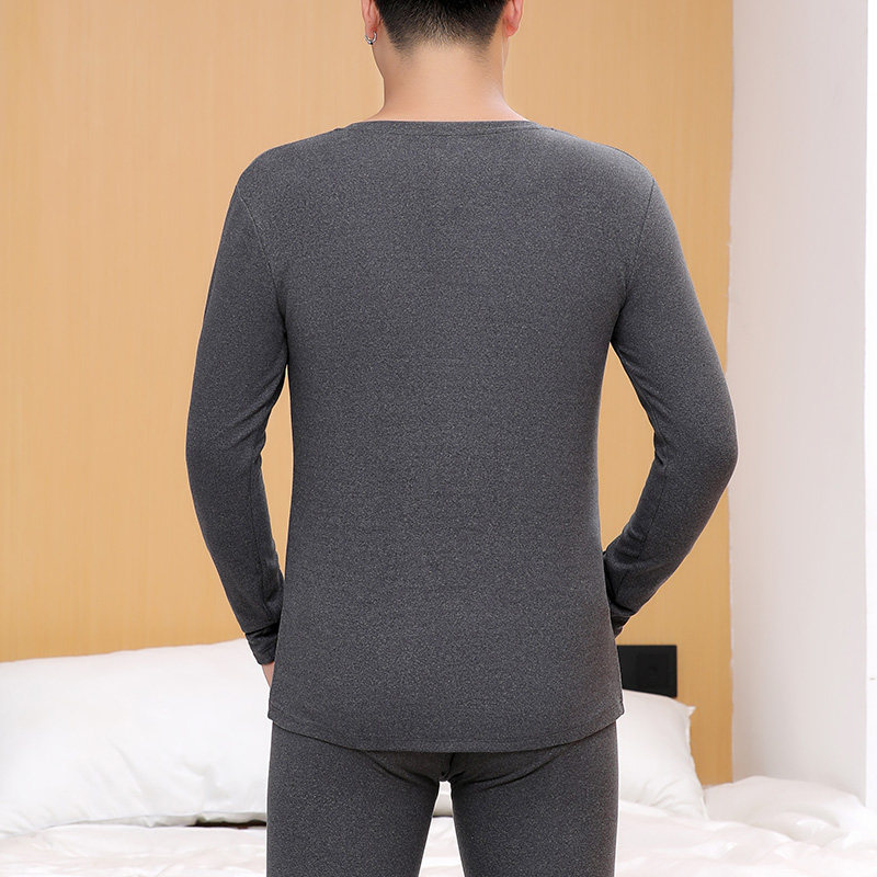 중년 및 노년층을 위한 보온 속옷 두꺼워진 양이온 양면 기모 아빠 가을 옷 베이스 레이어를 따뜻하게 유지하고 추위를 예방합니다