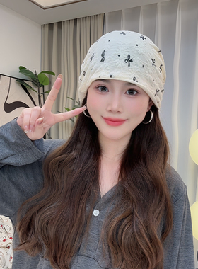 月子帽女2025新款春秋产后孕妇帽防风透气时尚睡帽百搭高弹堆堆帽