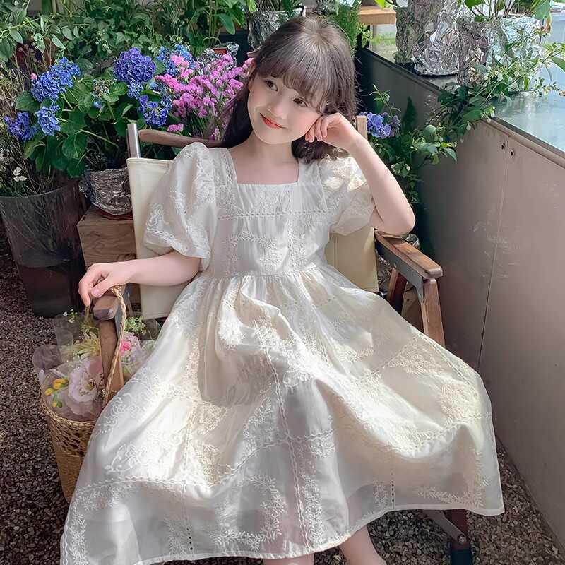 女童连衣裙夏装2泡泡袖公主裙