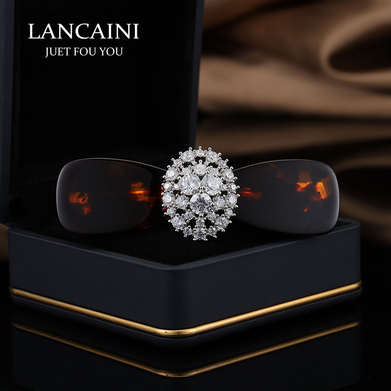 LANCAINI醋酸琥珀色弹簧发夹