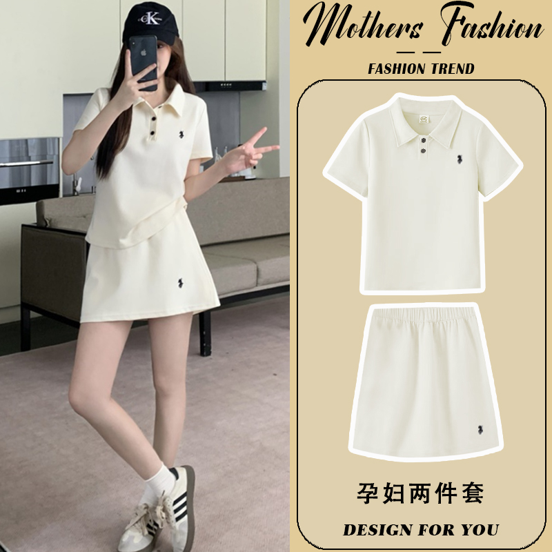 孕妇连衣裙套装夏季2025新款