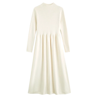 孕妇连衣裙时尚辣妈杏高领中长款针织打底内搭毛衣裙2026新款秋冬