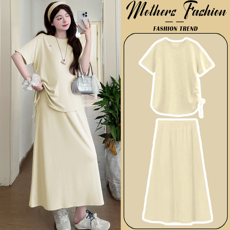孕妇连衣裙套装夏季2025新款