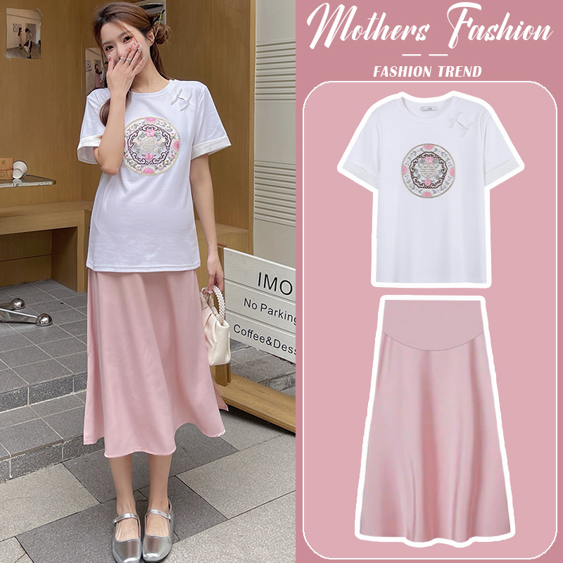 孕妇连衣裙套装夏季2025新款