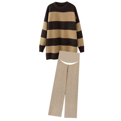 孕妇套装穿搭攻略条纹一套穿到生