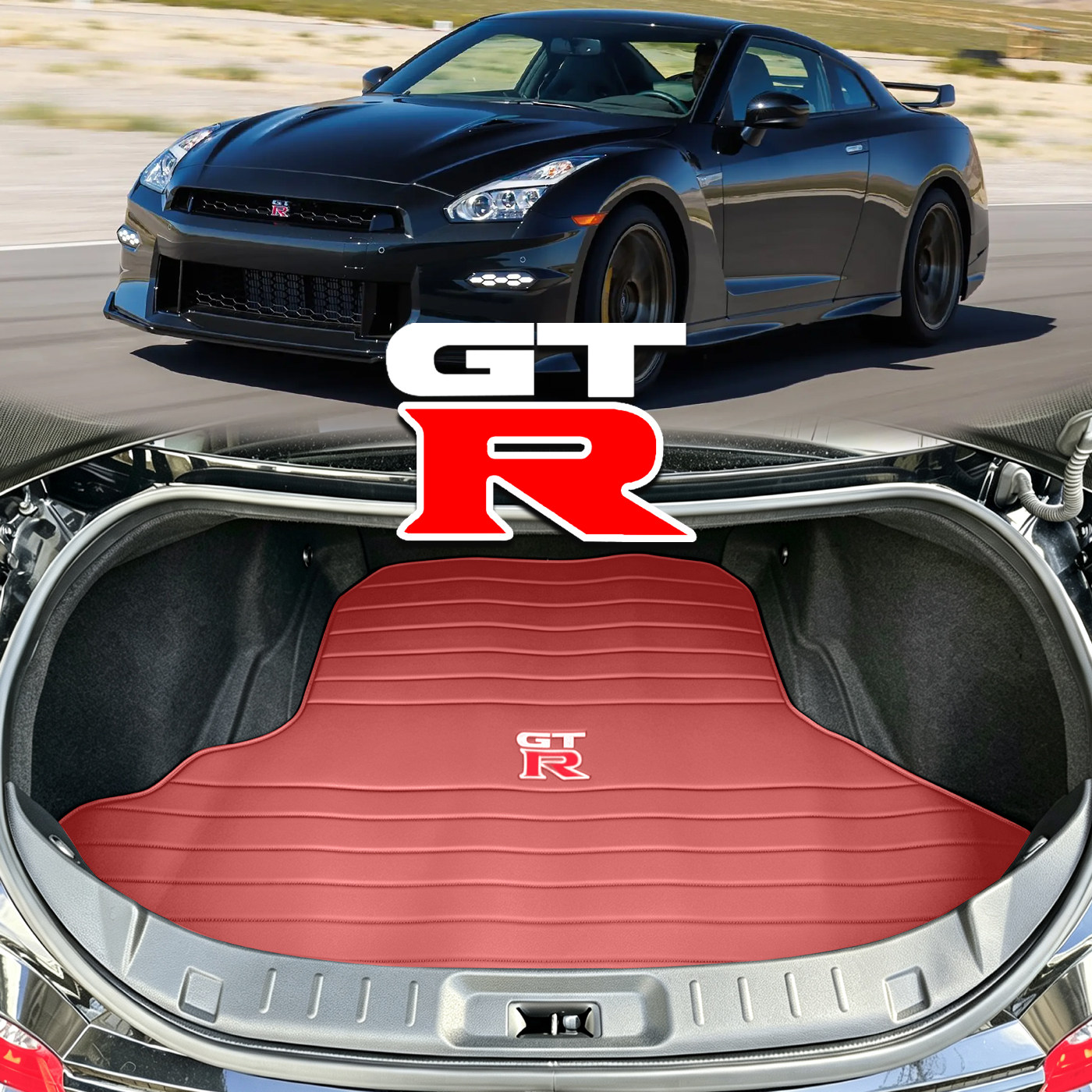 适用于日产GT-R真皮后备箱垫gtr战神R35 nismo尼桑中规美规尾箱垫