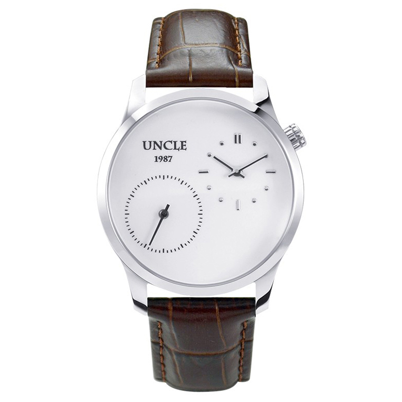Uncle1987可定制防水大开面双机芯 2023商务礼品设计国潮男石英表