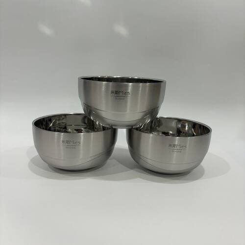 米斯Mies304雅典食品级不锈钢碗双层防烫隔热饭碗米斯不锈钢碗