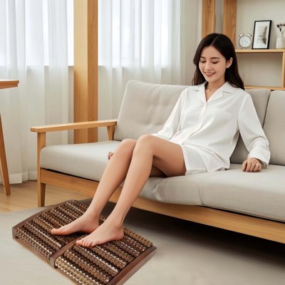 家用木质足底按摩器滚轮穴位按摩疏经络缓解疲劳养生艾草按摩神器