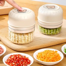 日本电动捣蒜器家用小型迷你搅碎机打蒜辅食蒜泥机无线便携料理机