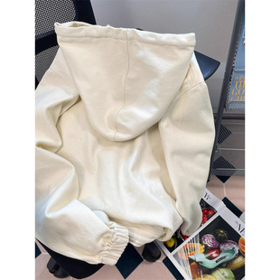 秋冬大码胖mm300斤日系连帽无性别宽松休闲情侣卫衣外套ins潮