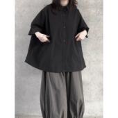 特大码 宽松休闲POLO衬衣2 女小众大口袋夏季 300斤日系潮牌短袖 衬衫