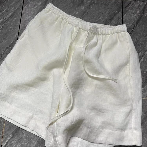 特大码300斤运动阔腿短裤女夏季松紧高腰休闲抽绳亚麻胖妹妹裤子