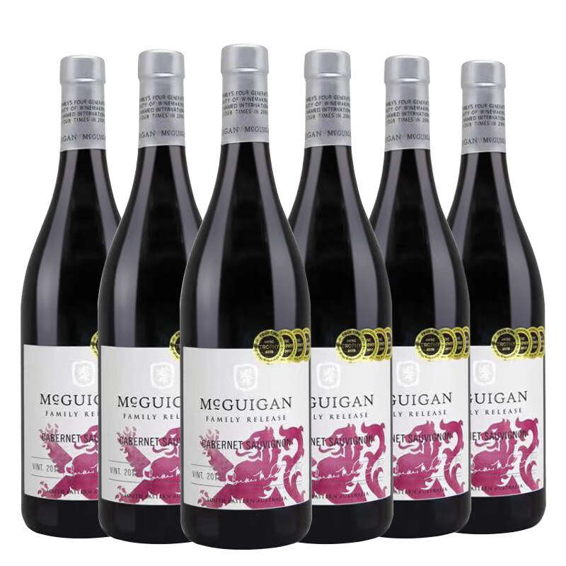澳洲麥格根家族榮耀赤霞珠半干紅750ml 澳大利亞原瓶進口紅酒