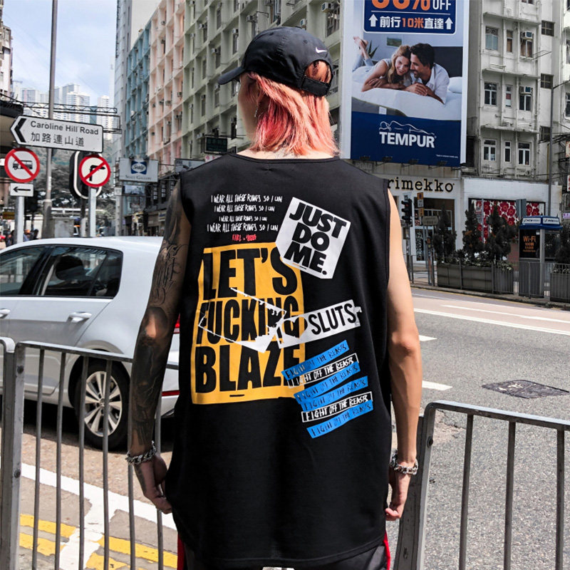 summer Europe and America street HIPHOP motion Bodybuilding Hip hop vest waistcoat Metrosexual Chaopai Easy Sleeveless T-shirtin the Men's clothing, Vest/Vest  category - from Buy2taobao.com to provide professional Taobao agent buy service