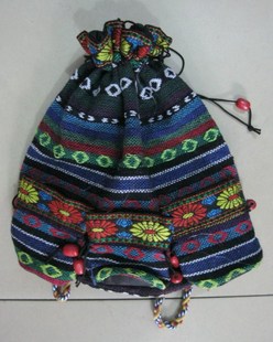 云南少数民族特色包/长带时尚手工包包/三个口双肩包/西藏布料包2