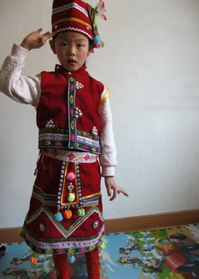 少数民族舞蹈服饰/傣族/景颇族/黎族/佤族服装/花腰傣族女孩童装