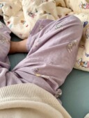 2025新款 空调房大码 休闲裤 韩版 长裤 女春夏季 薄款 外穿 卡通印花睡裤