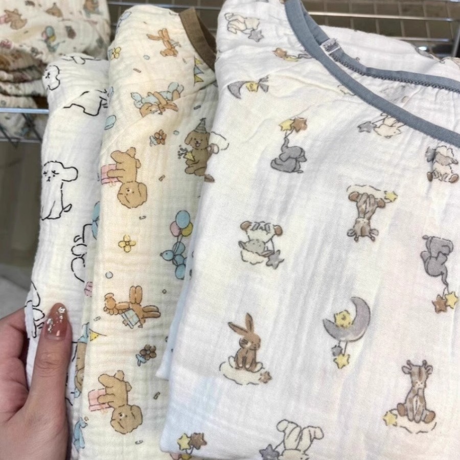 韩版睡裙女秋长款纯棉宽松清新卡通可外穿睡衣女秋冬公主风家居服