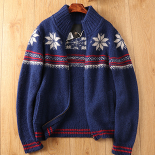 毛衣 加厚开衫 腔调好货 外贸原单出荷兰苏格兰风100设得兰羊毛男士