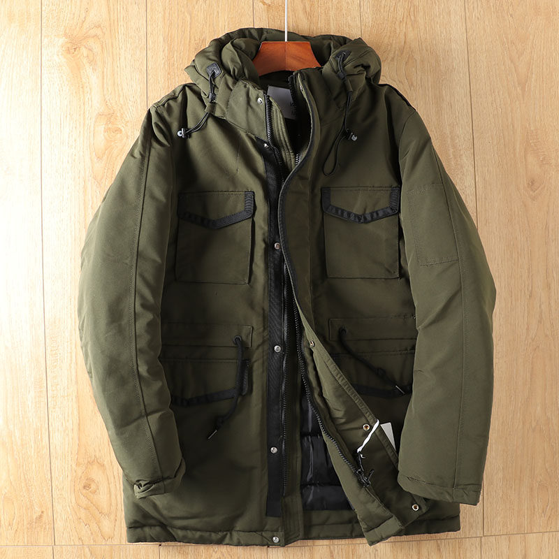 满满的工艺与细节 欧美单秋冬男抗寒防风保暖宽松休闲中长款棉衣