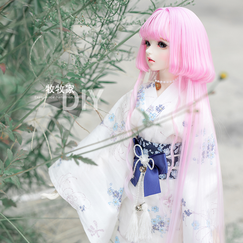 雨叔bjd VOLKS SD DDMDD 1/3 1/4渐变色水母头手改可爱梨花假发毛 模玩/动漫/周边/娃圈三坑/桌游 BJD/SJD/胶皮/OB娃娃 原图主图