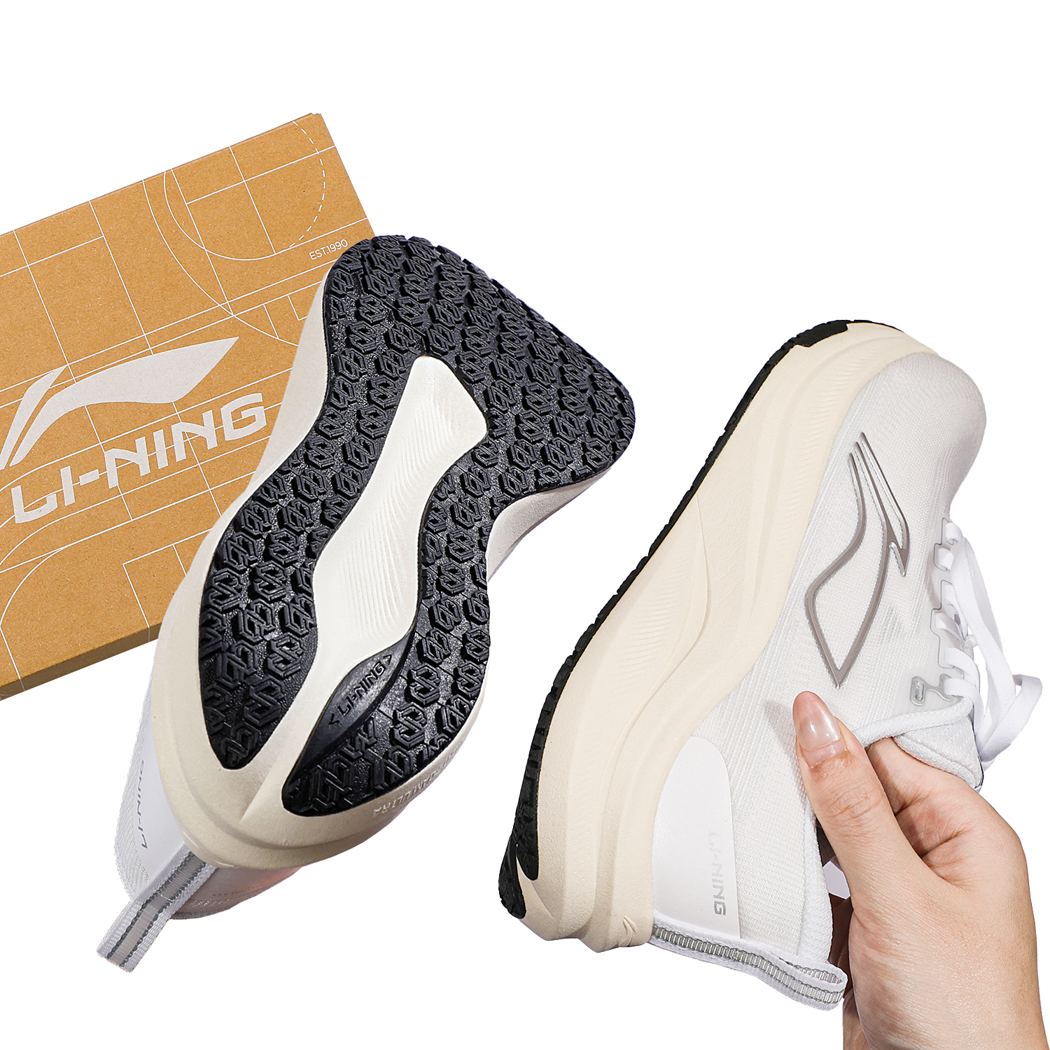 李宁赤兔8反光轻量竞速训练跑鞋女鞋2025冬季新款运动防滑运动鞋