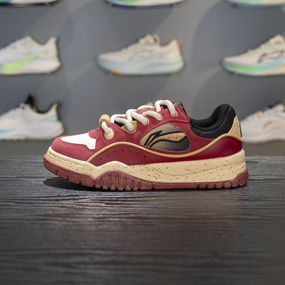 李宁布欧舒适软弹经典休闲鞋男款2025冬季新款软底百搭耐磨运动鞋