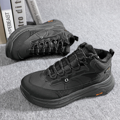 李宁霸虎加绒休闲鞋男鞋2025冬季新款加厚保暖黑色休闲百搭运动鞋